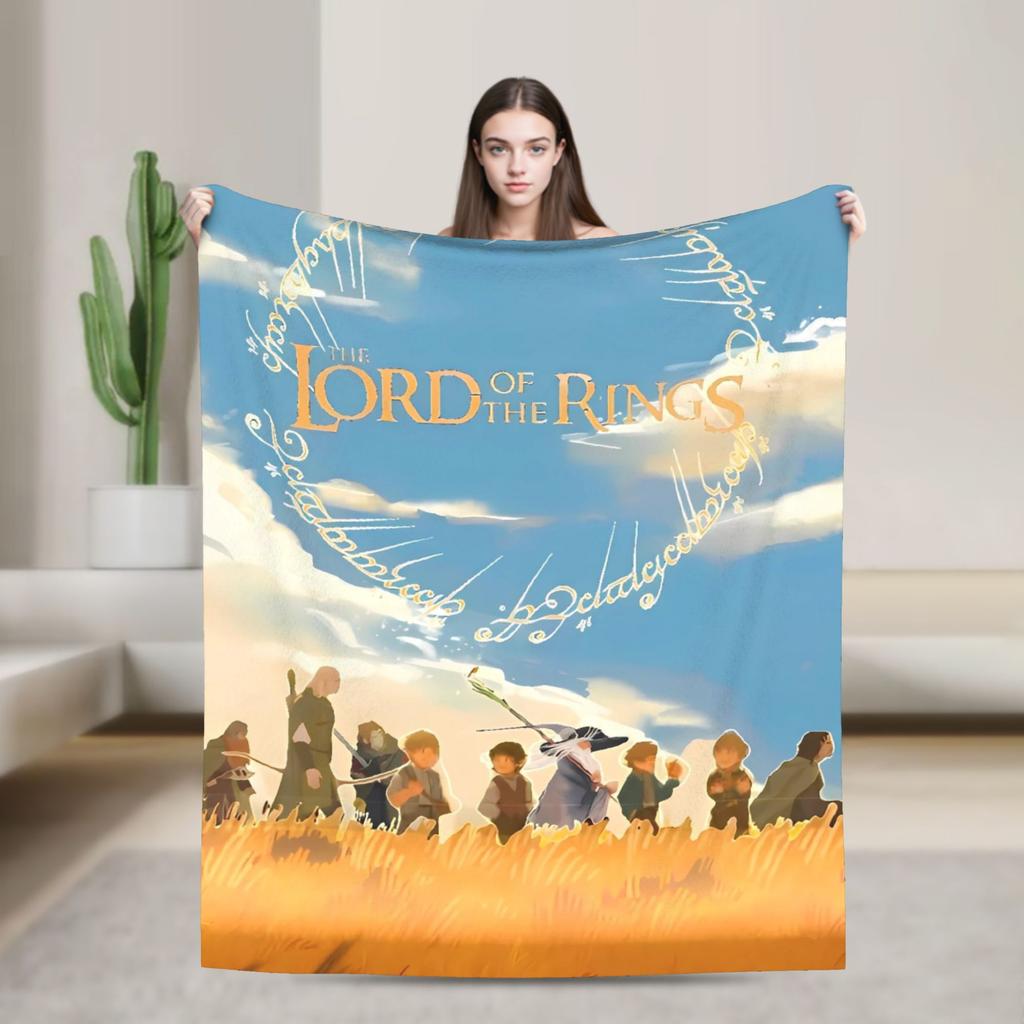 L-Lords Of The R-Rings  Blanket  Travel Office Flannel Throw Blanket For Bedroom Soft Warm Design Quality Bedspread