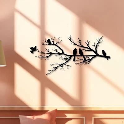 Metall Vogel Wand Kunst Hängen Ornament Vögel auf Die Zweig Skulptur Einzigartige Eisen