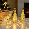 Christmas Room Ornament LED Lighted Tree Tabletop Decoration, Battery Operated Xmas Night Light, Soft Warm Glow Light Holiday with Star Topper