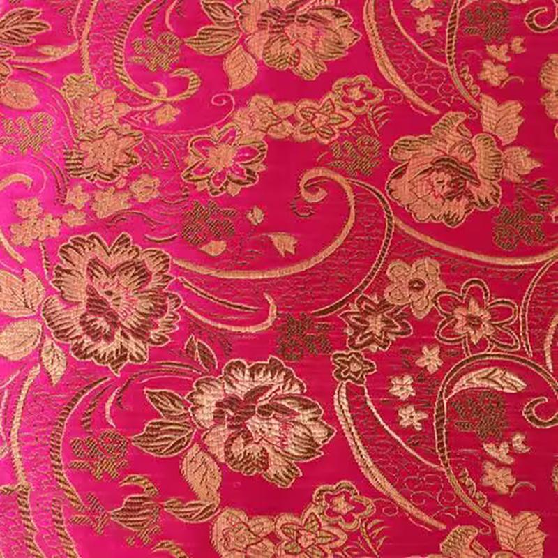 Jacquard Brocade Fabric By Meters for Cheongsam Dress Clothes Bag Pillowcase Diy Sewing Smooth Soft Flower Needlework Cloth Red