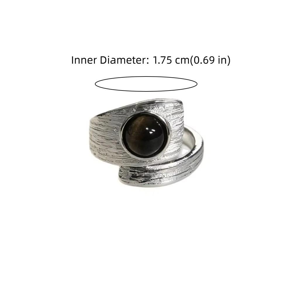Elegant Vintage Adjustable Open Rings Irregular Niche Minimalist Rings Tiger Eye Stone Rings Party
