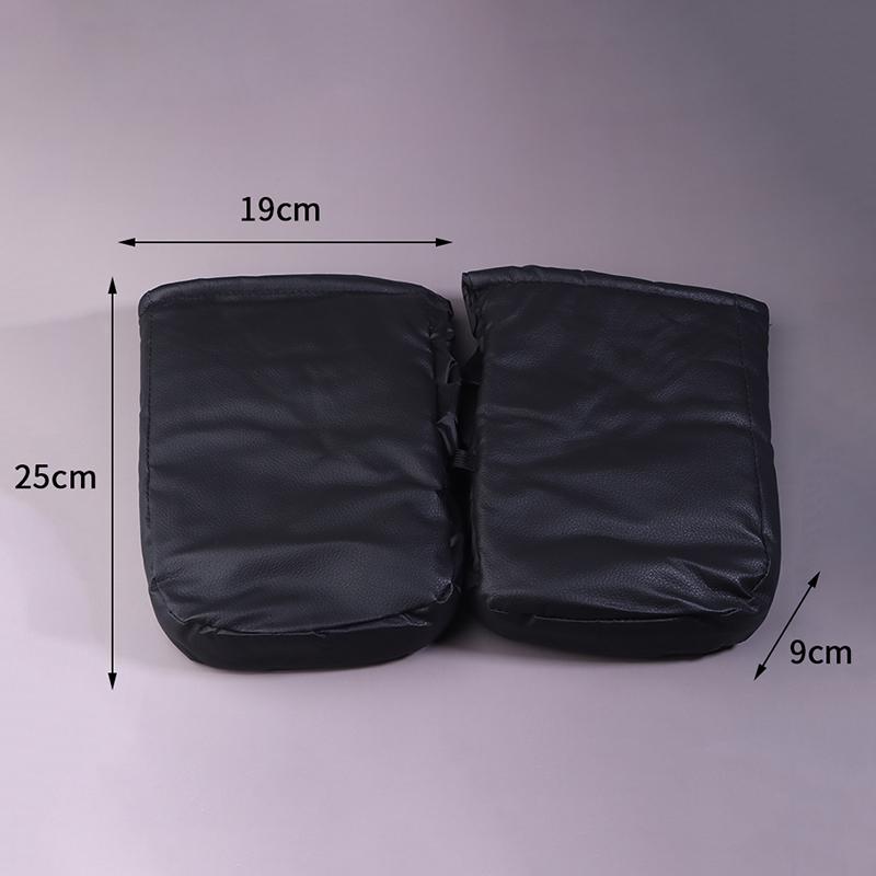 

2 шт. Водонепроницаемые и ветрозащитные кожаные перчатки для рук на мотоцикл, зимние перчатки для электровелосипеда - Теплые утолщенные чехлы на руль