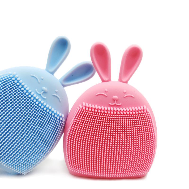 Facial Cleansing Brush Soft Silicone Rabbit Manual Massage Bubble Cleansing Washing Brushes Baby Shampoo Face Brush Makeup Tools
