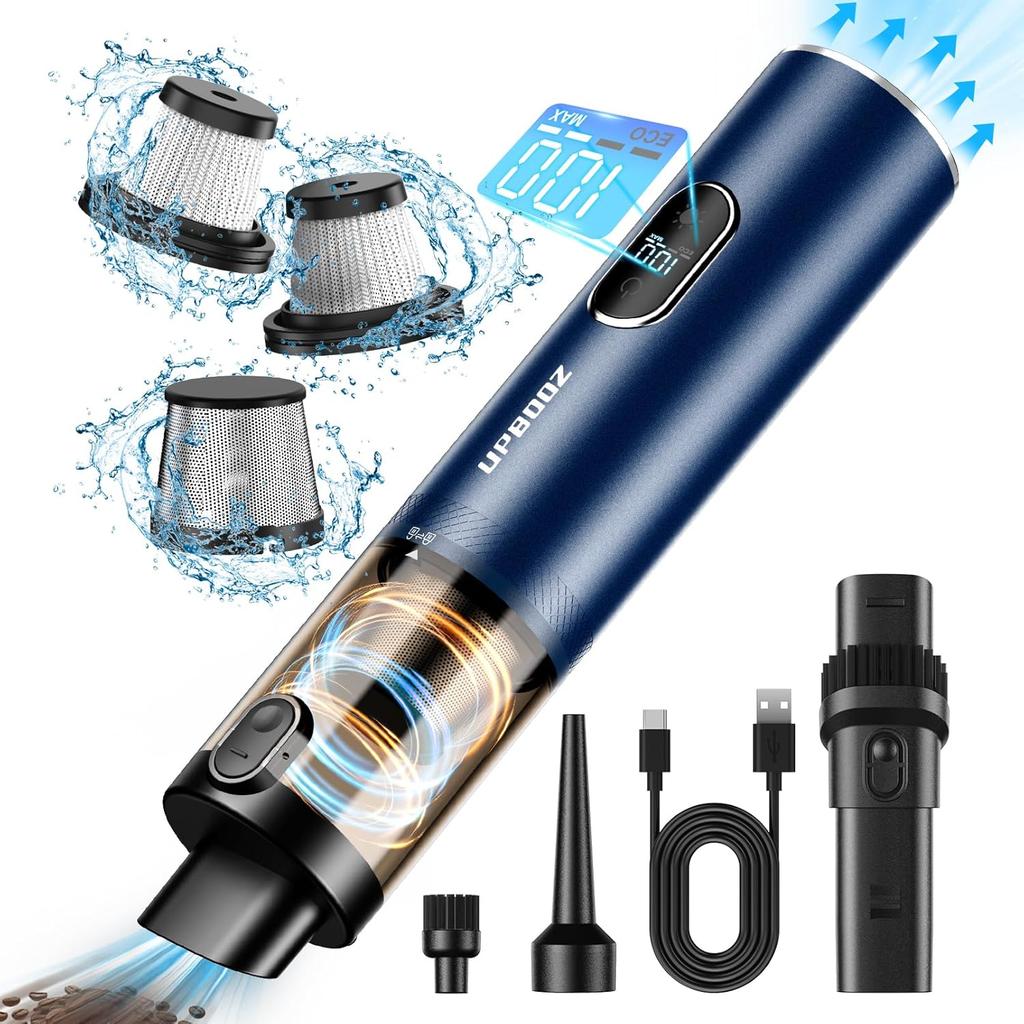Car Vacuum, Portable Handheld Vacuum Cordless, 14000PA Powerful Suction Vacuum Cleaner With LED Light And Air Duster 2 In 1,Low Noise Rechargeable