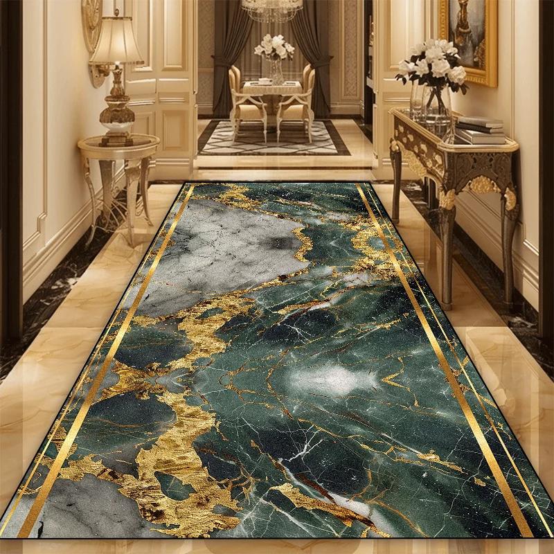 Luxury Marble Decoration Long Corridor Carpet Living Room Runner Rug Hotel Party Aisle Floor Mat Home Room Doorway Hallway Rugs