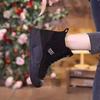 2025 Autumn/Winter New High Lift Cotton Boots with Velvet Warmth Thick Bottom Snow Boots Outdoor Casual Non Slip Cotton Shoes