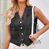 Women's Comfortable And Fashionable Denim Casual Short Vest Cardigan, Camisole Top, Vest