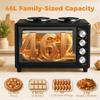 46L Mini Oven with Dual Hot Plates, Electric Countertop Cooker with Convection, 90–230 degrees C Adjustable Temperature