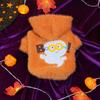 Pet Hooded Sweatshirt Orange Plush Jacket Dog Cat Ghost Sweatshirt Dog Clothes for Small Dogs Hoodie Puppy Clothes