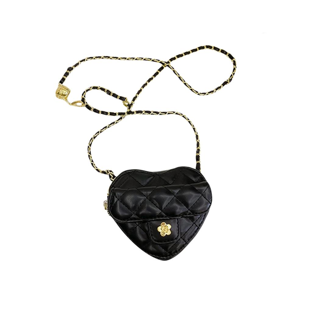 Captivating Cute Mini Heart Shaped Crossbody Handbag PU Leather Coin Change Purse