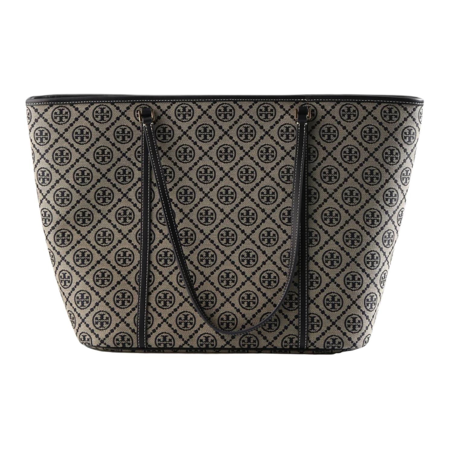 

Tory Burch T Monogram Signature Pattern Cotton Tote Bag Shopping Bag Shoulder Bag Large Women Tote Navy-Blue 166416-405 Basic Set (Bag+Dust Bag)
