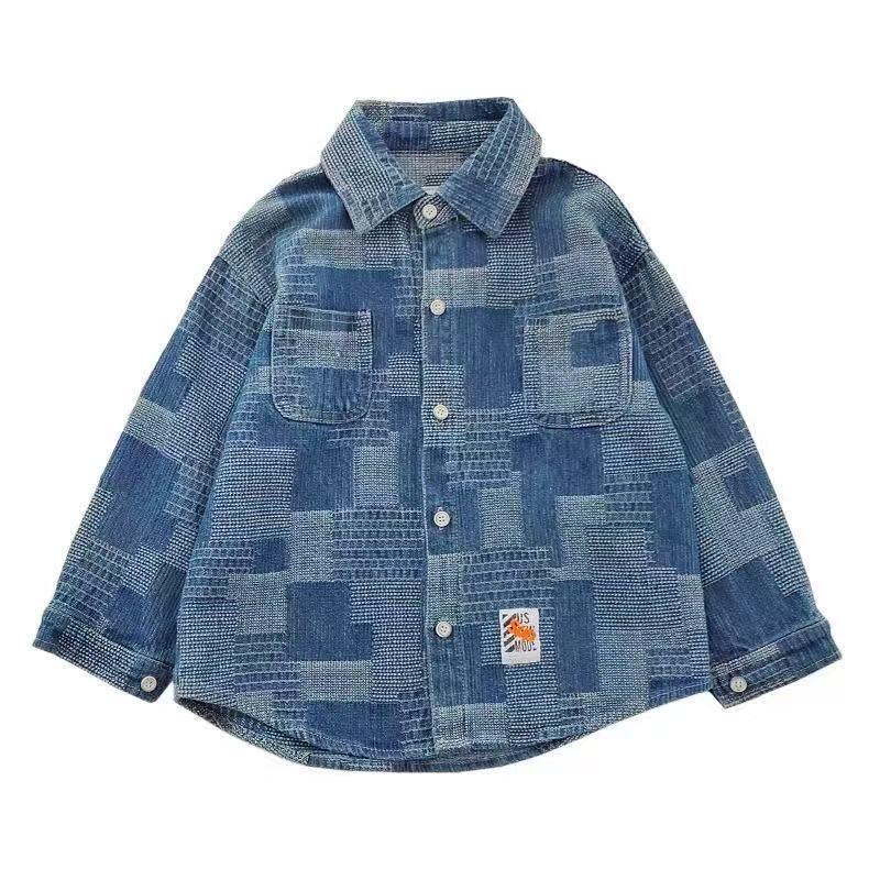Boys' Long Sleeve Denim Shirt - 2026 Spring/Autumn Casual Cardigan Jacket