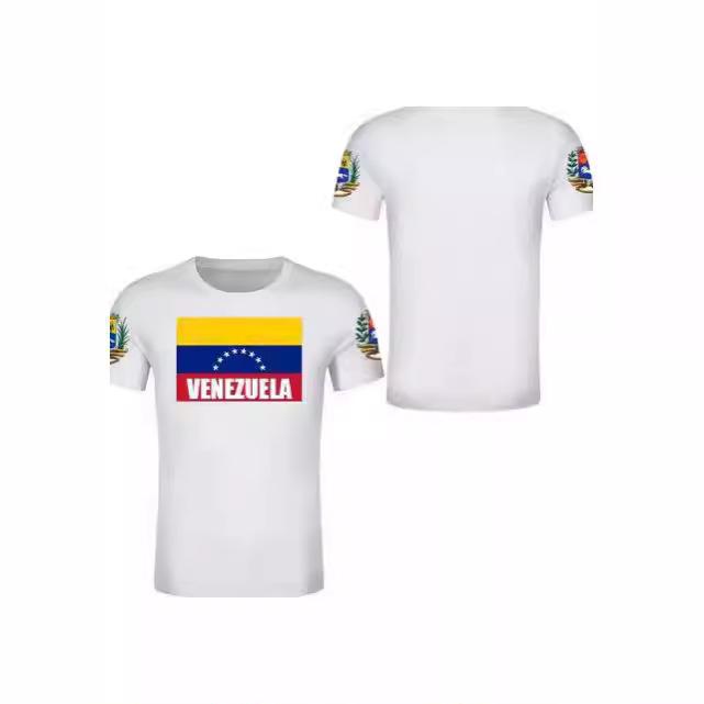Venezuelan flag and emblem 3D printed T-shirt for women and men, high-quality clothing