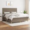 Maison Exclusive - Slatted Bed Base with Taupe Mattress 160x200 Cm Fabric