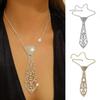 Luxury Rhinestones Necktie Adjustable Chain Tie Necklace For Professional Evening Occasion And Special Event Celebration