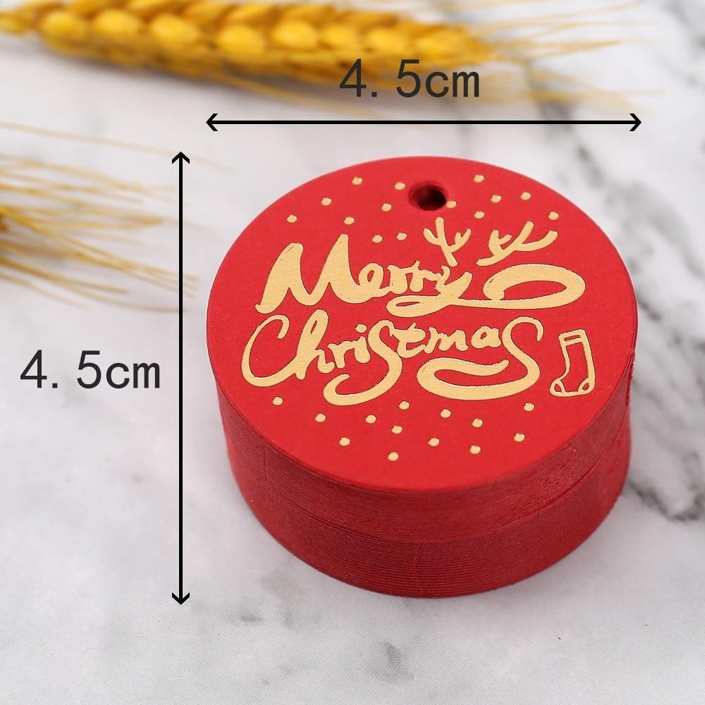 100Pcs Handmade Christmas Tags White Red Paper Hand Gift Hanging Tag  Festive & Party Supplies