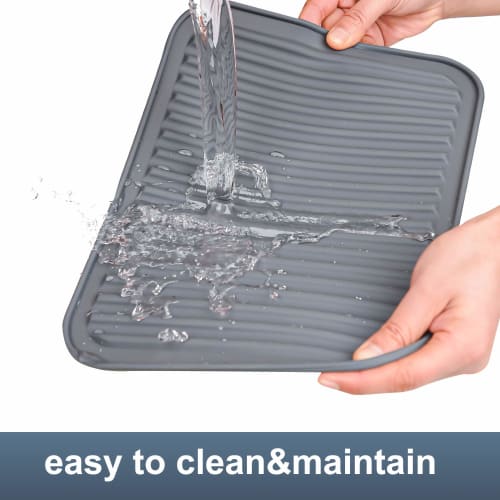 Hotsyang Silicone Trivets - Rectangular Silicone Hot Pads for Kitchen Countertops, 9x12 Inch, 2-Pack (Black)