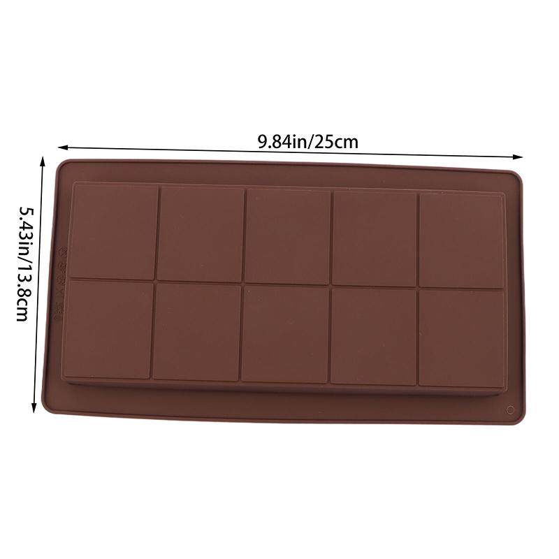 10 Cavities Chocolate Bar Mold Durable Rectangle Chocolate Bar Mold For Stuffed Bar Silicone Chocolate Mold Kitchen Accessories