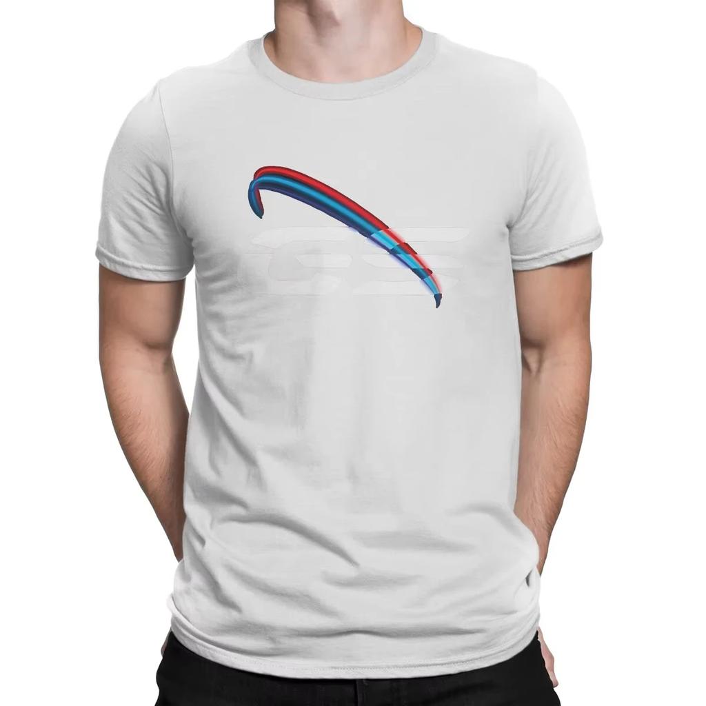 GS LIGHT Herren T-Shirt GS Grunge Motorrad Pinsel O-Ausschnitt Kurzarm 100% Baumwolle Top Qualität Geburtstagsgeschenke Herren T-Shirts Kleidung