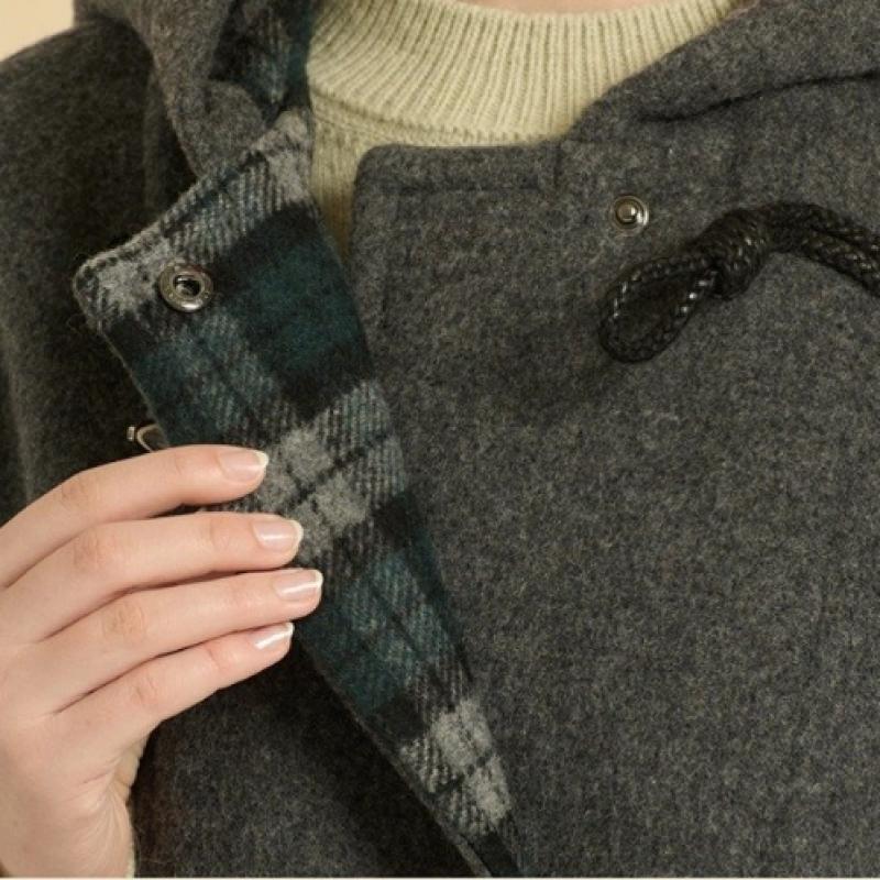 Bcbg Hooded Duffle Check Coat B5wah835