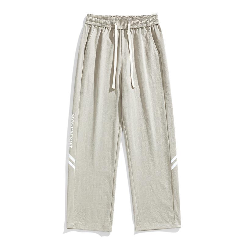 

Summer new casual pants men s loose casual straight sports drape wide-leg trousers drawstring versatile men s trousers 4XL