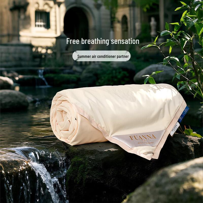 FUANNA 60S Pure Cotton Mulberry Silk Summer Quilt