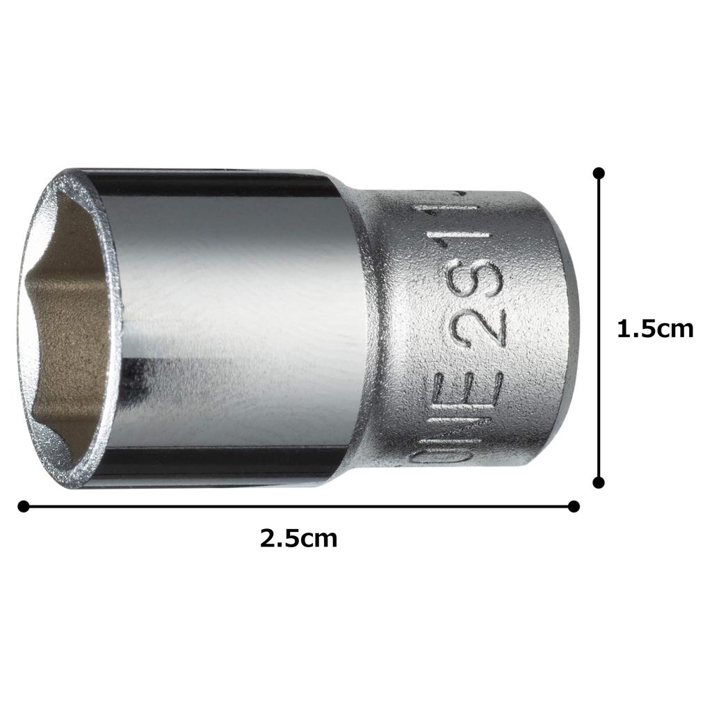 TONE Socket Insertion Angle Width Across Flats 11mm (hexagonal) 2S-11 6.35mm (1/4")