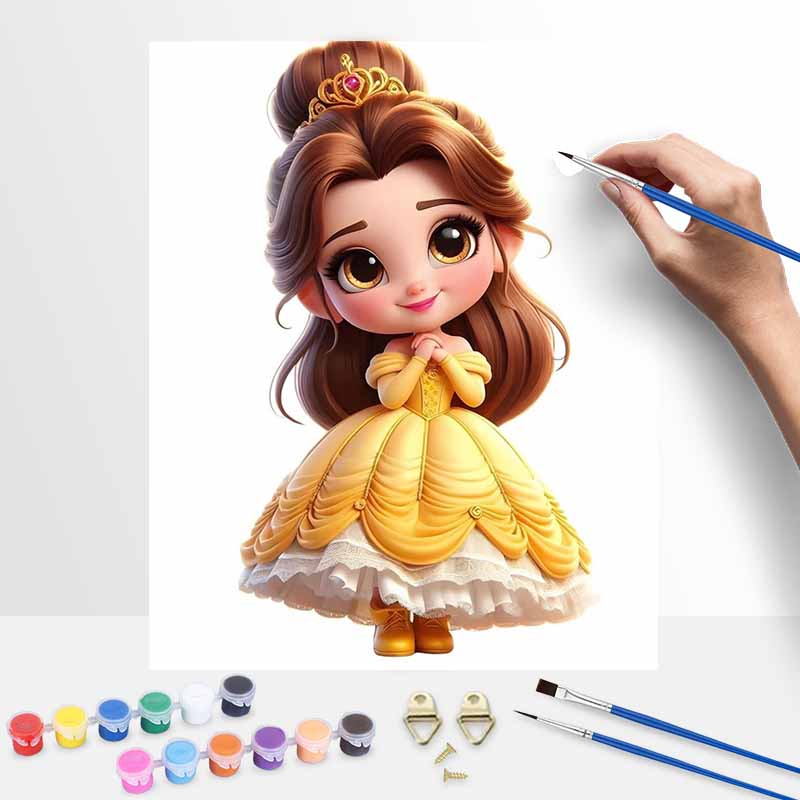 Disney Princess Belle Oil Paint Hand Painting Art Kit. Home Decor Gift 20x30cm