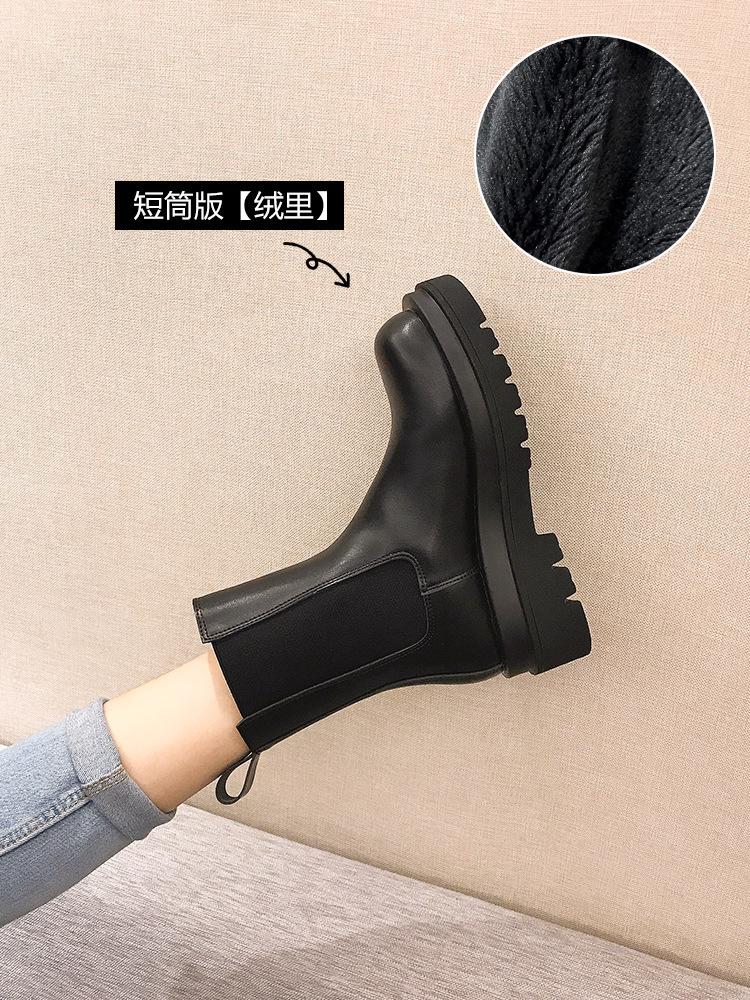 ~ Thick-soled Martin Boots Women's Medium Boots Locomotive Boots Chelsea Short Knight Boots Women's Boots Short Boots