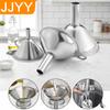 3Pcs Stainless Steel Mini Funnel Set for Oil Wine and Liquid Dispensing Kitchen Tools Home Bar Supplies