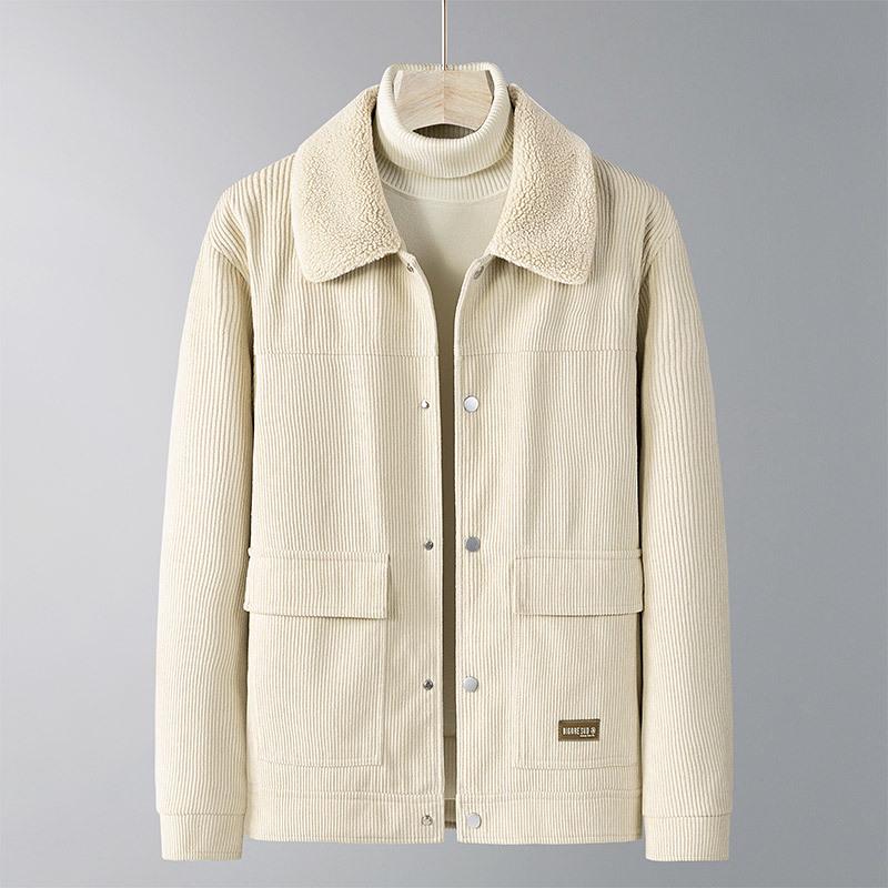 Men's Suede Plush Jacket: Warm, Thickened, Casual Wear for Spring, Autumn, and Winter