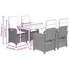 VidaXL Ensemble à Manger de Jardin avec Coussins 5 pcs, Table et Chaises avec Dossier Réglable, Meubles d'Extérieur Patio 3212313