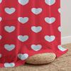 1PCS red-based white heart-shaped gauze curtain   romantic Valentine's Day style   suitable for bedroom and living room