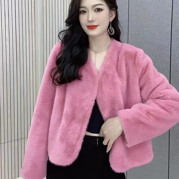 Autumn Winter Imitate Fur Coat Women's Mink Fleece Coat Short Coat