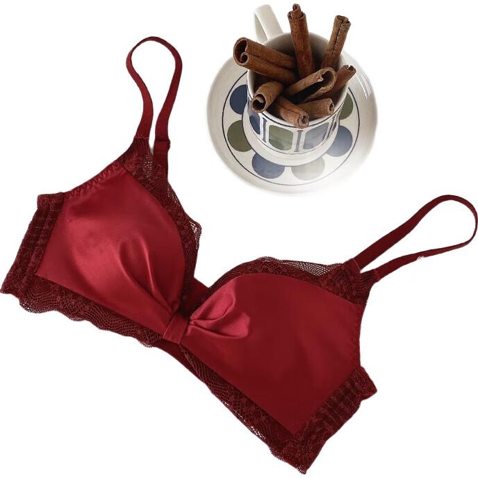 LANGSHA Red Bra Set, Push-Up, Side Support, Zodiac Year of Horse, Qiji Women's Underwear, Wireless Bra