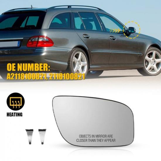 Mirror Glass Heated Replacement Passenger Side For 2007-2009 Mercedes-Benz E320