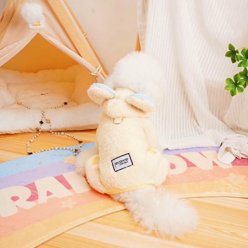 Cute Bear Ear Dog Coat Warm Dog Clothes for Winter Pet Dog Jumpsuit Chihuahua French Bulldog Bichon Pajamas Cat Puppy Clothing