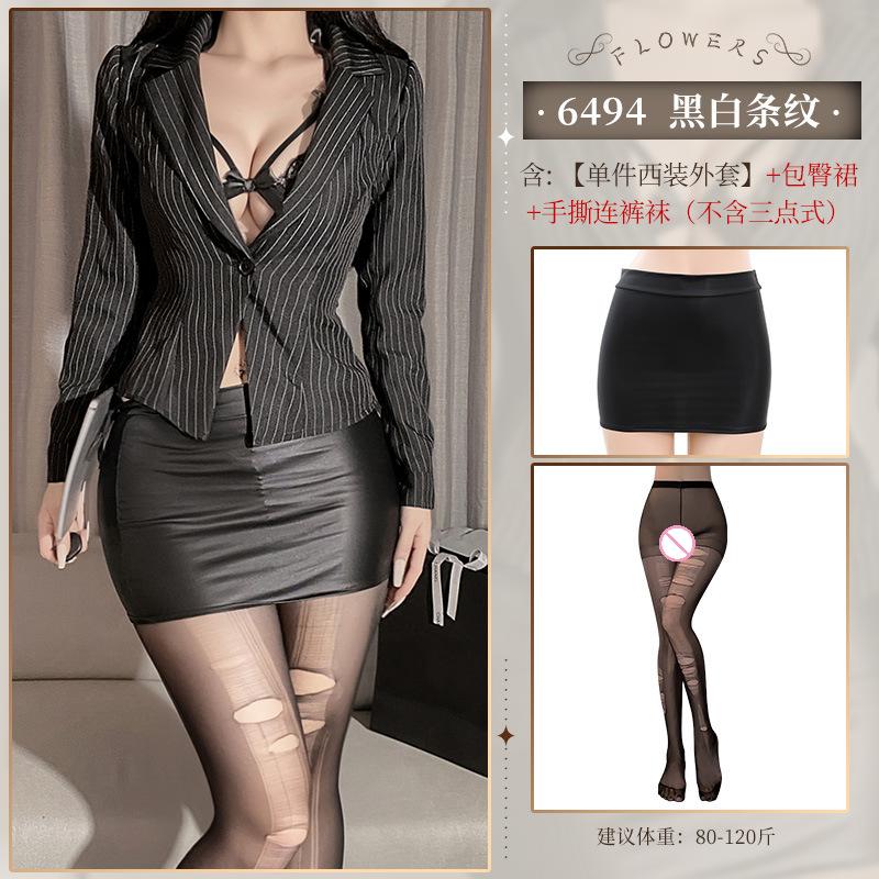 Private Ol Secretary Striped Suit Coat Sexy Underwear Sexy Uniform Fashion Sexy Skirts Set Sweet Korean Women Set Oe7C