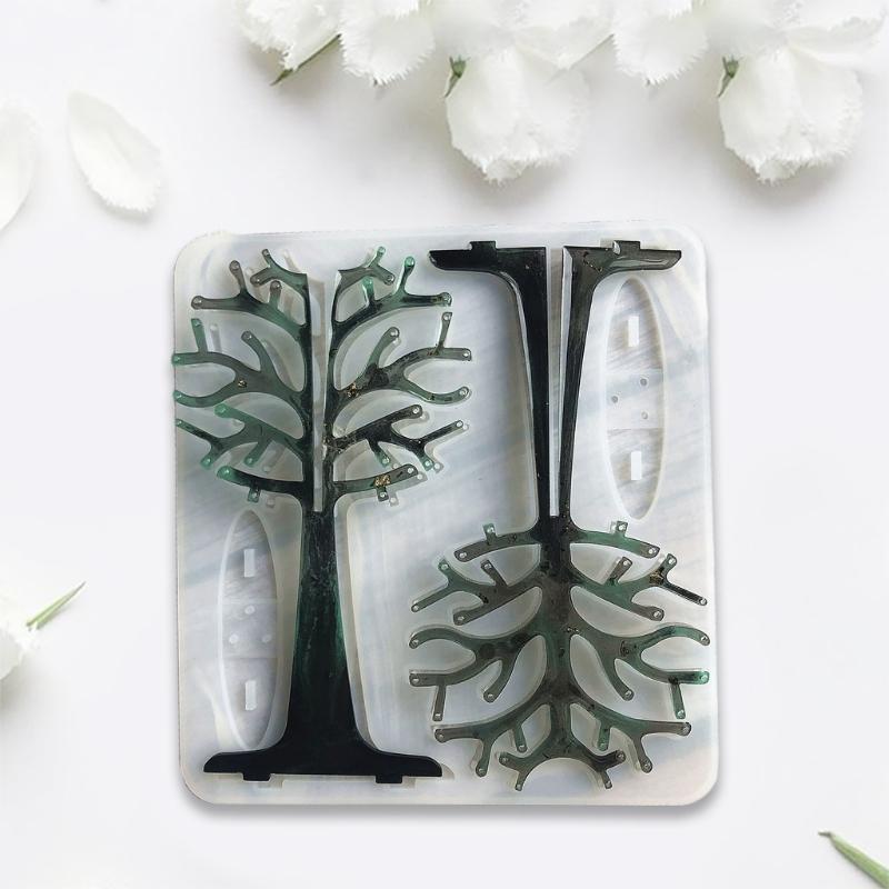 Christmas Tree Earrings Display Shelf UV Epoxy Resin Mold Handmade Necklace Showing Stand Silicone Mould  Crafts Mold