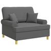 XXL Armchair with Cushions Dark Gray Fabric