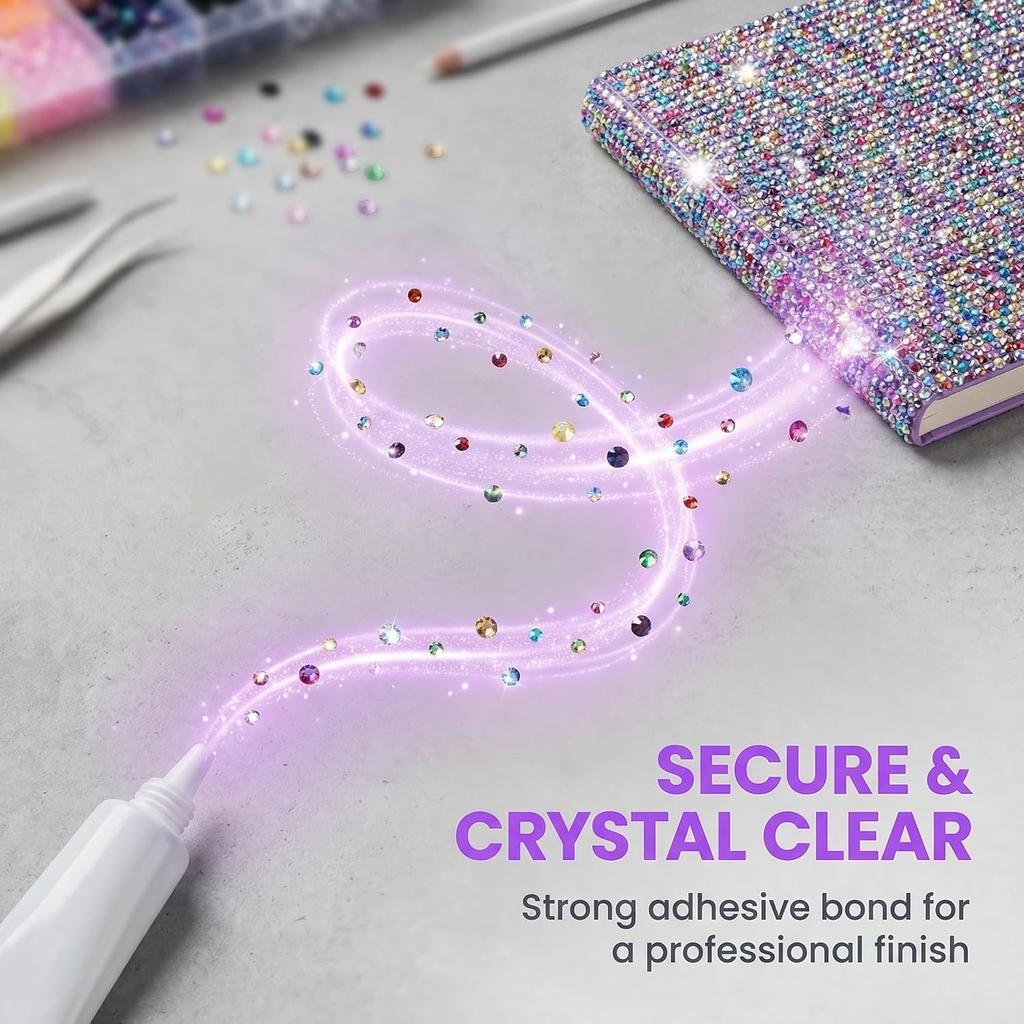Bedazzle Resin Rhinestone Kits,3mm Flatback Rhinestones Kit for Bedazzling with Glue Craft Tools,DIY Decoration Gems Kit  (40 Colors)