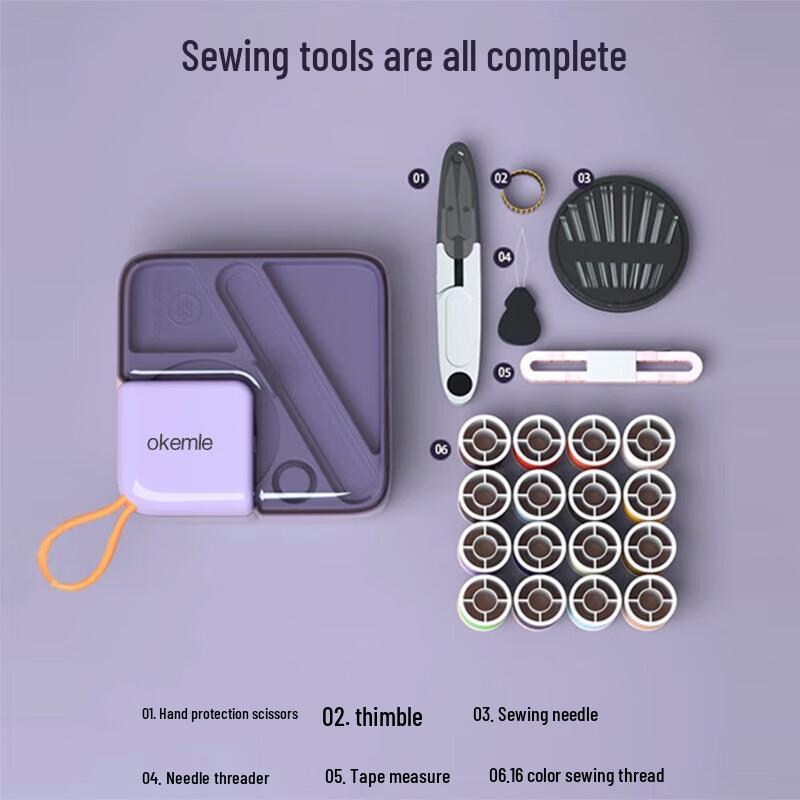 Portable 21-Piece Household Sewing Kit