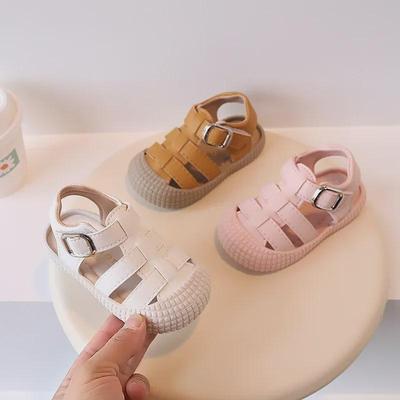 Korean Style Breathable Closed-Toe Toddler Sandals for Ages 1-3