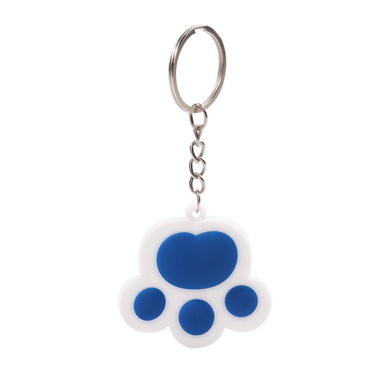 Cartoon Cat Paw Keychain - Creative PVC Soft Rubber Pendant Decoration