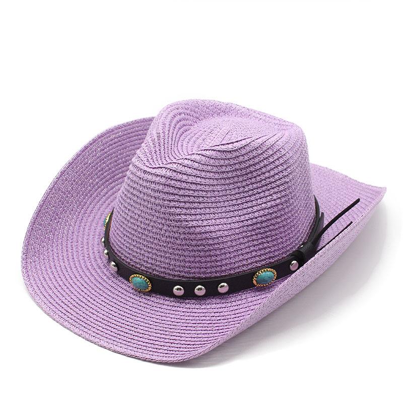 Men'S And Women'S Spring And Summer Straw Hats British Western Cowboy Jazz Hats Panama Hats Straw Hats