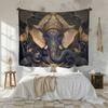 Lord Ganesha Tapestry Elephant God Wall Hanging Peach Skin Mandala Hindu Art Decor for Yoga Meditation Room Bedroom