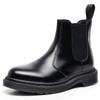 Pure Black Chelsea Boots Women's Couple Locomotive Boots Men's British Short Boots Men's and Women's Casual Large Size Leather Shoes