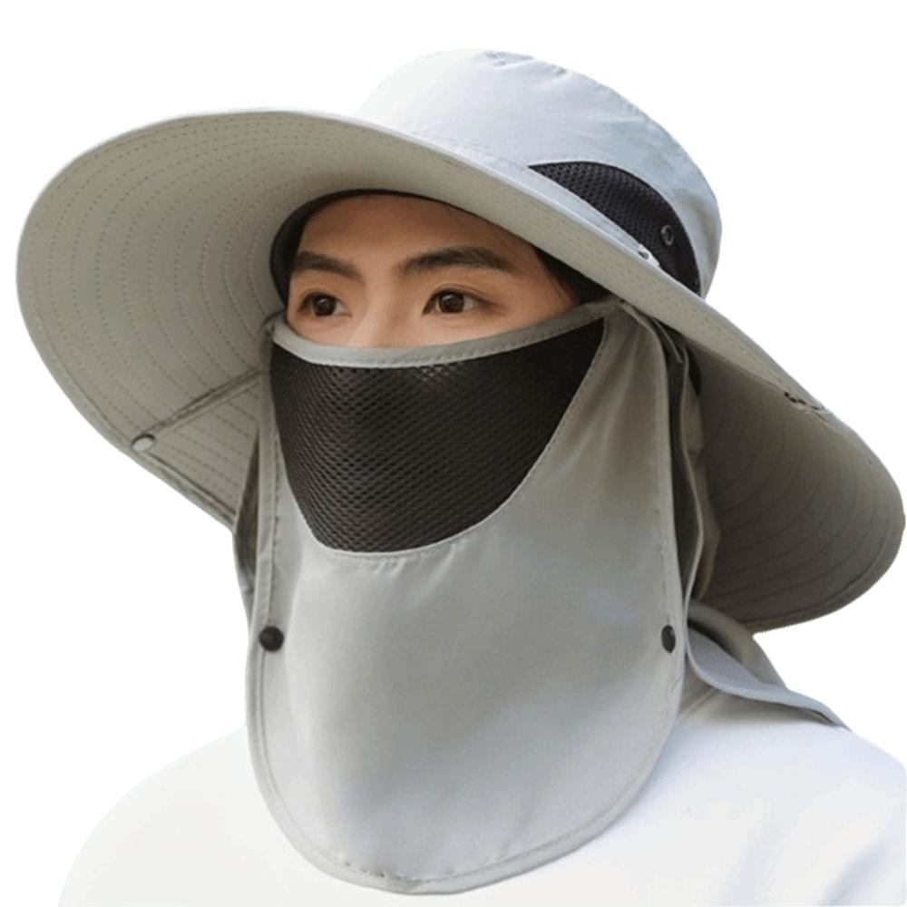 Windproof Neck Flap Bucket Hat Cooling Fan Hat for 3.7 V 500 mAh Lithium Battery Outdoor
