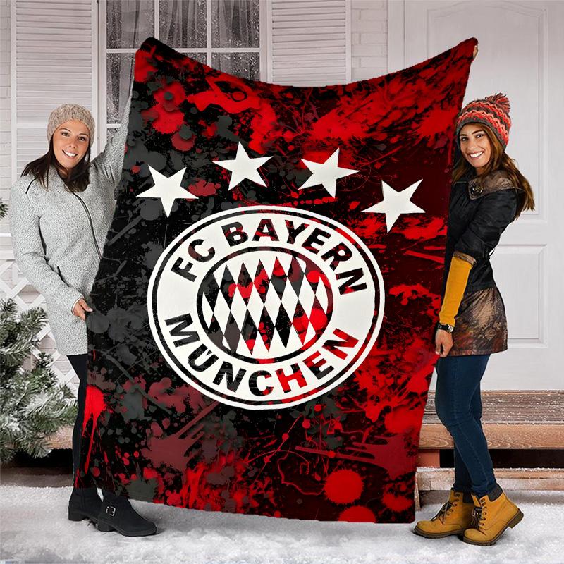 1pc B-Bayern Munich (6) Theme Blanket - Digital Print, Polyester, Cozy for All Seasons, Perfect for Outdoor, and Travel