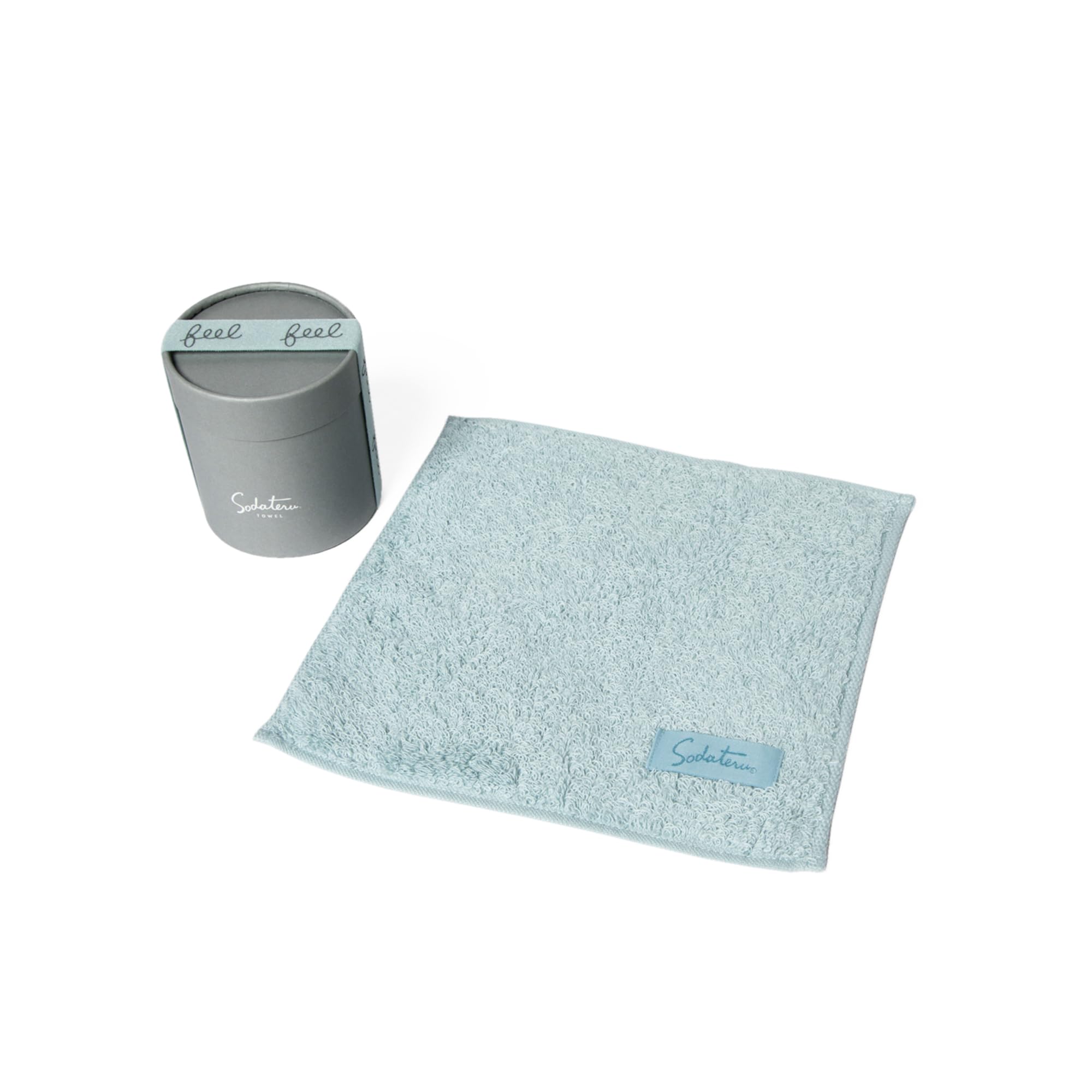 

Sodateru Towel feel Petit Hand Towel, Fog Blue, 20x20cm, 100% Cotton, Boxed, Product Number: 2000000002255